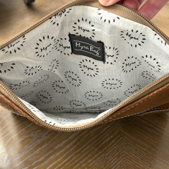 Myra Bag Brown and White Clutch - Picture 5 of 5